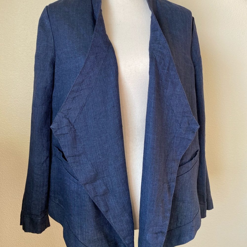 Cold Water Creek blue linen blazer